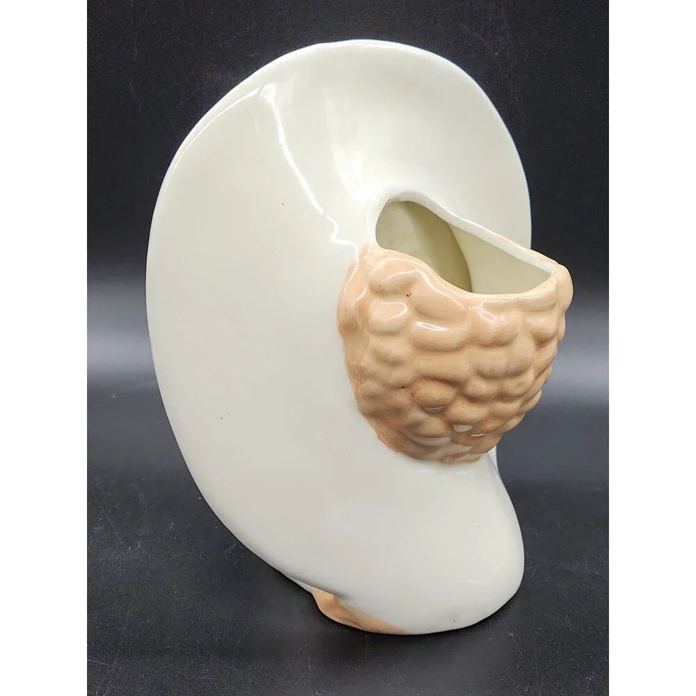 Art Deco Head Vase Blonde Lady Womans Face Large Hat Gold Gilt Red Lips 8